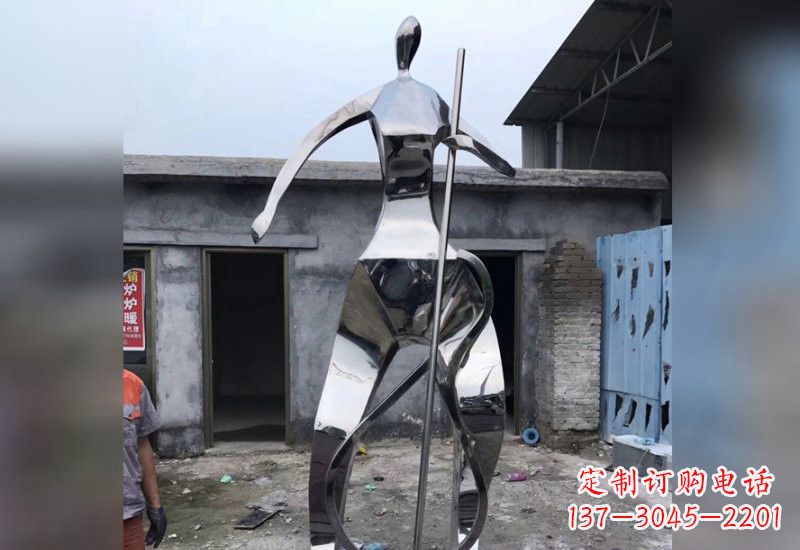 运城不锈钢抽象大提琴人物雕塑