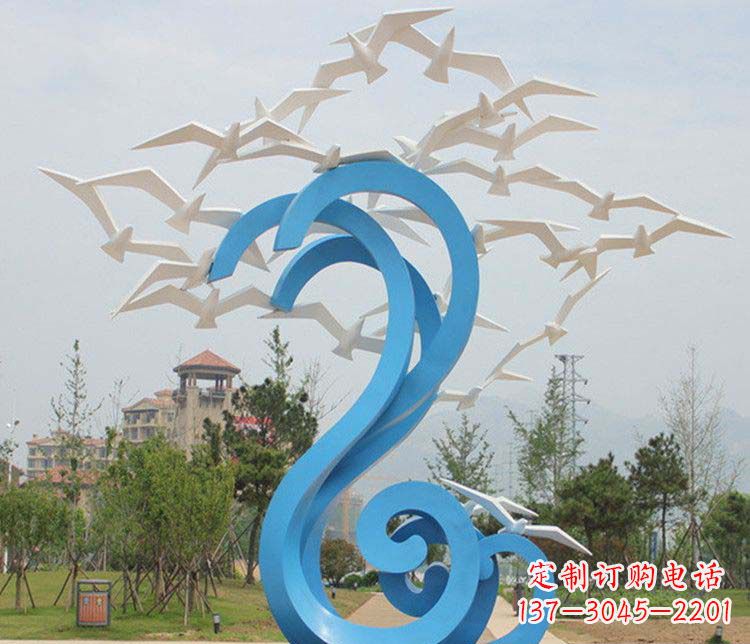 运城不锈钢抽象大雁雕塑1