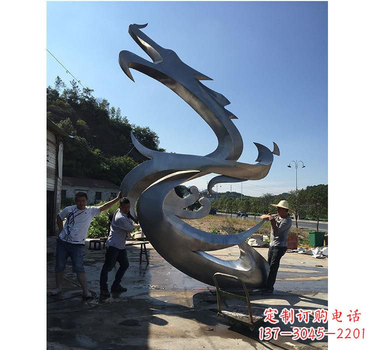 运城不锈钢抽象动物龙雕塑