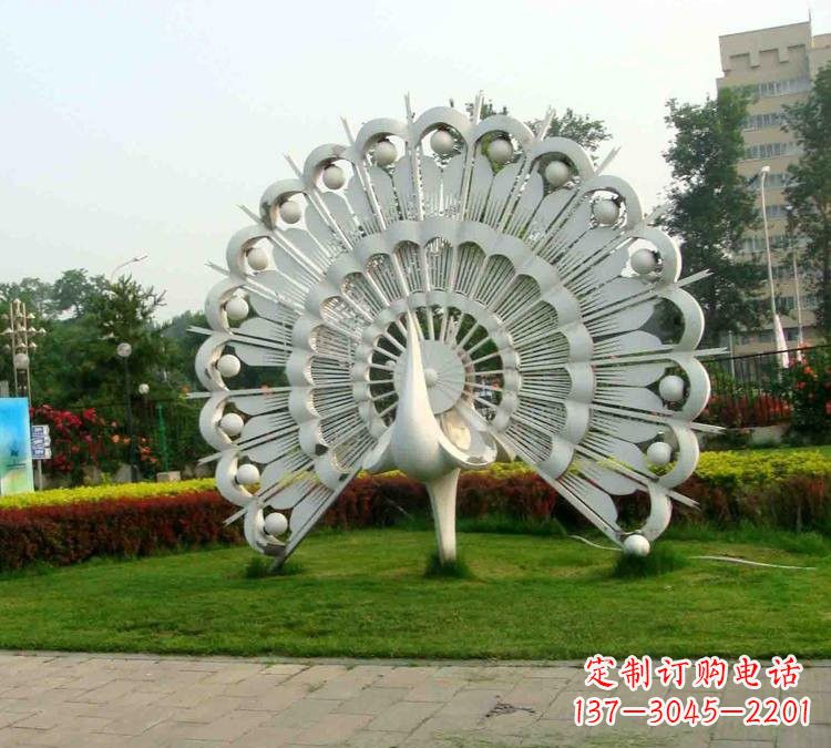 运城不锈钢抽象动物孔雀雕塑