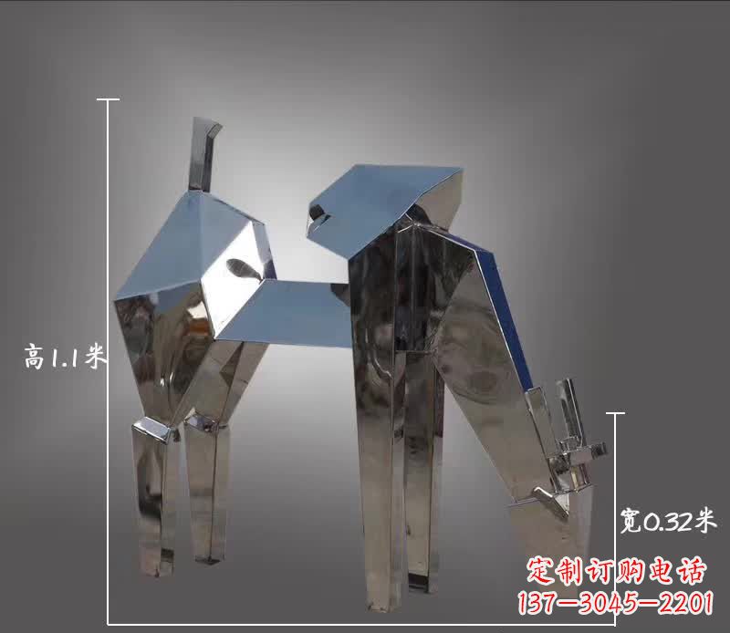 运城不锈钢抽象动物鹿雕塑