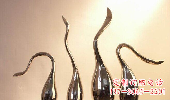 运城不锈钢抽象动物天鹅雕塑