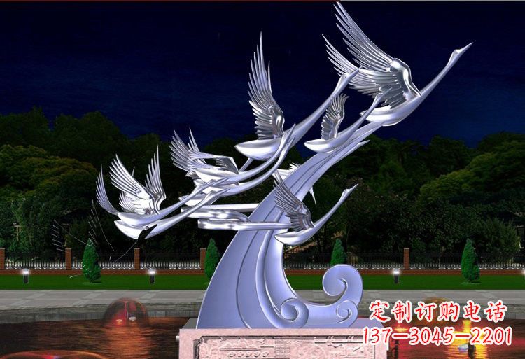运城不锈钢抽象飞翔的天鹅设计图