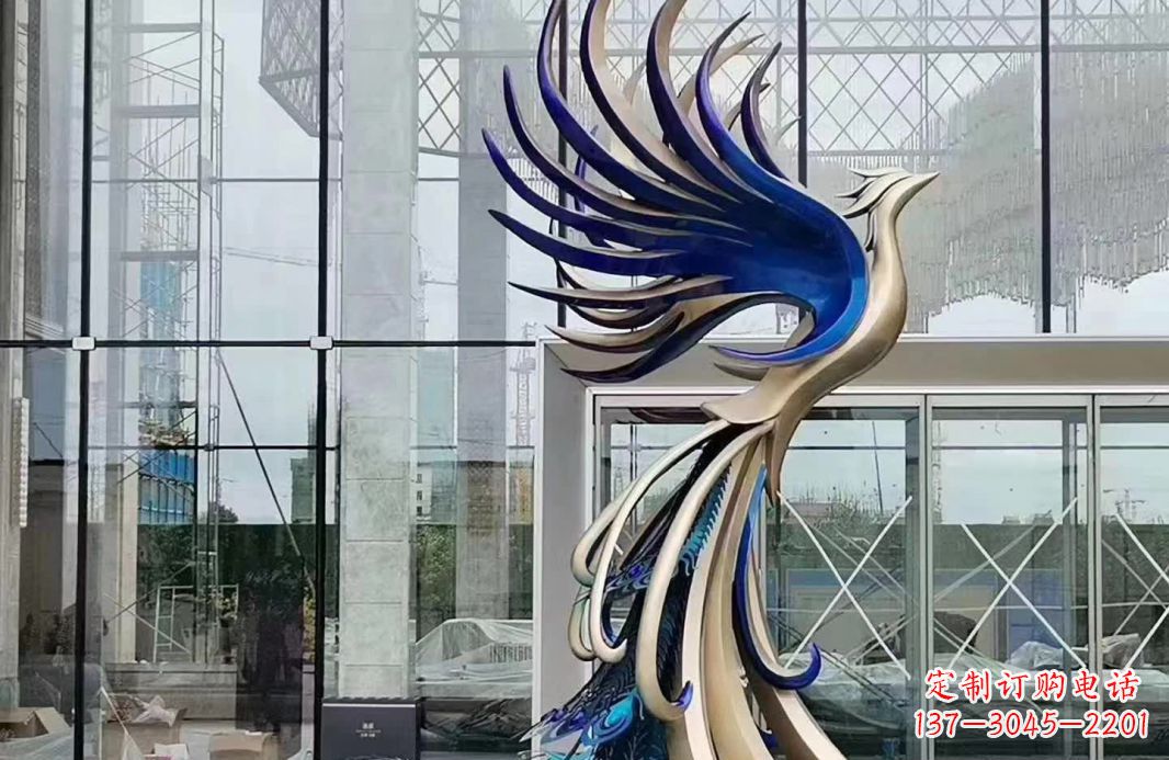 运城不锈钢抽象飞翔凤凰雕塑