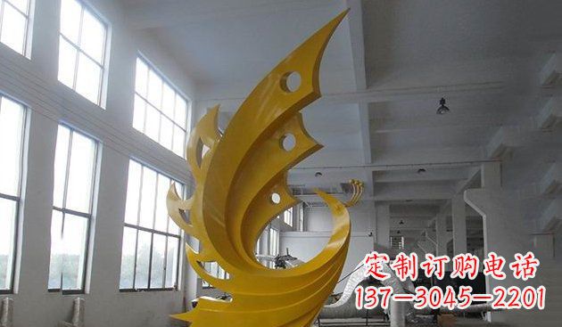 运城不锈钢抽象凤凰雕塑 (3)