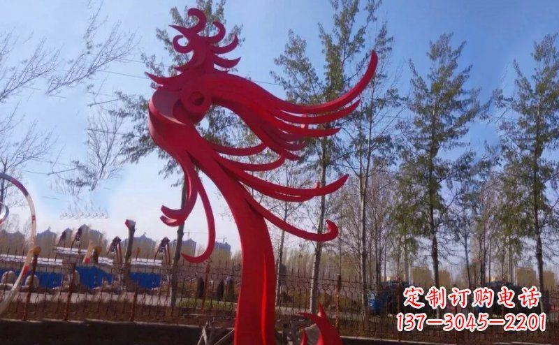 运城不锈钢抽象凤凰雕塑 (2)