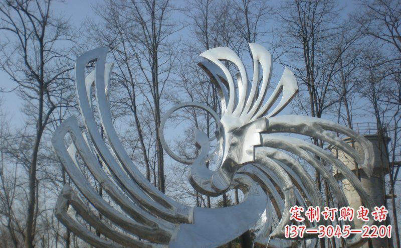 运城不锈钢抽象凤凰雕塑 (4)