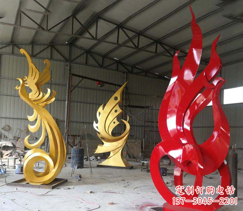 运城不锈钢抽象凤凰雕塑