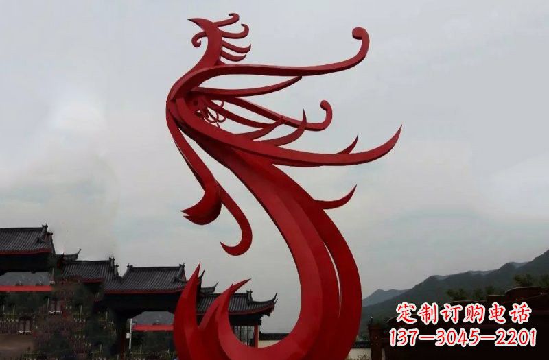 运城不锈钢抽象凤凰雕塑222