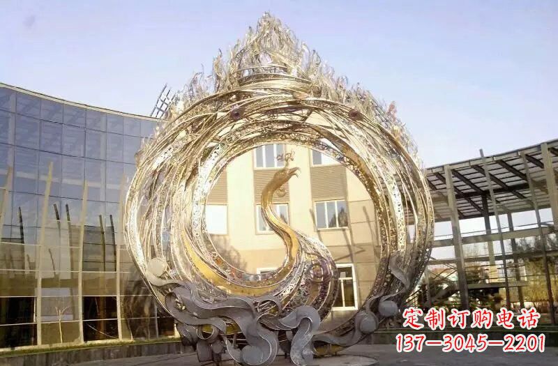 运城不锈钢抽象凤凰涅槃雕塑