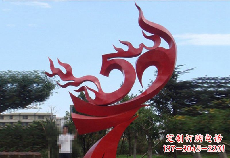 运城不锈钢抽象凤凰涅槃景观雕塑