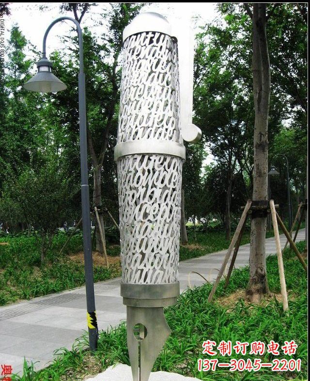 运城不锈钢抽象钢笔雕塑222