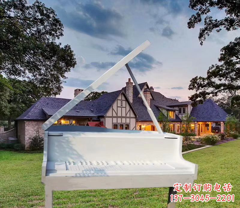 运城不锈钢抽象钢琴雕塑广场景观雕塑