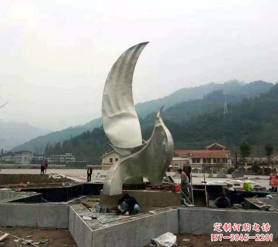 运城不锈钢抽象鸽子雕塑1