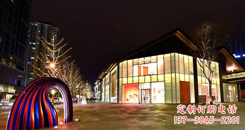 运城不锈钢抽象拱门街边景观雕塑