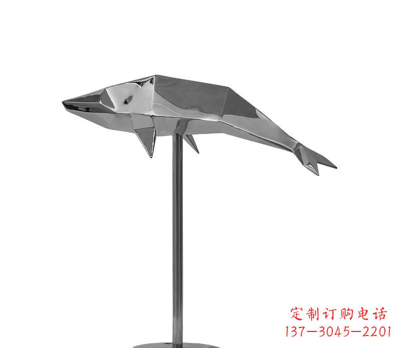 运城不锈钢抽象海豚雕塑