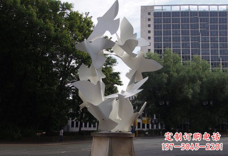 运城不锈钢抽象和平鸽雕塑