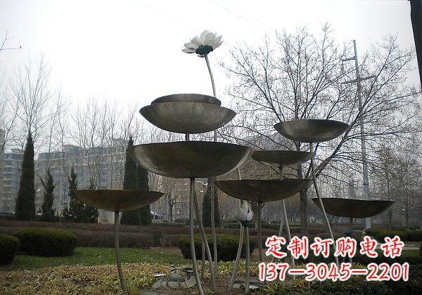 运城不锈钢抽象荷花雕塑