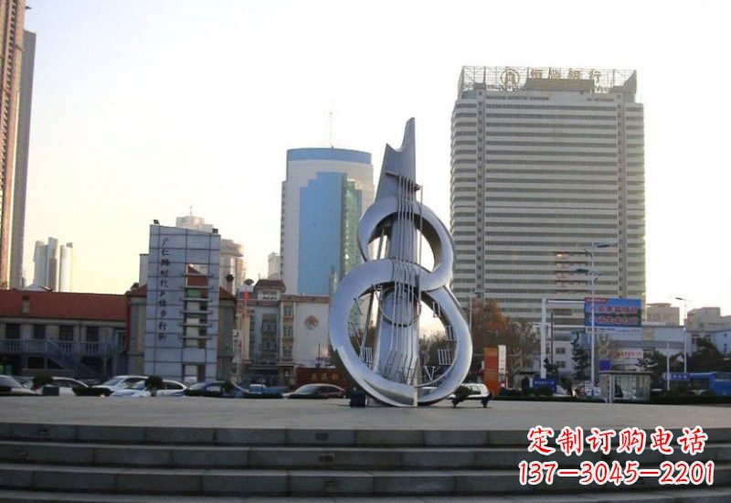 运城不锈钢抽象吉他雕塑2