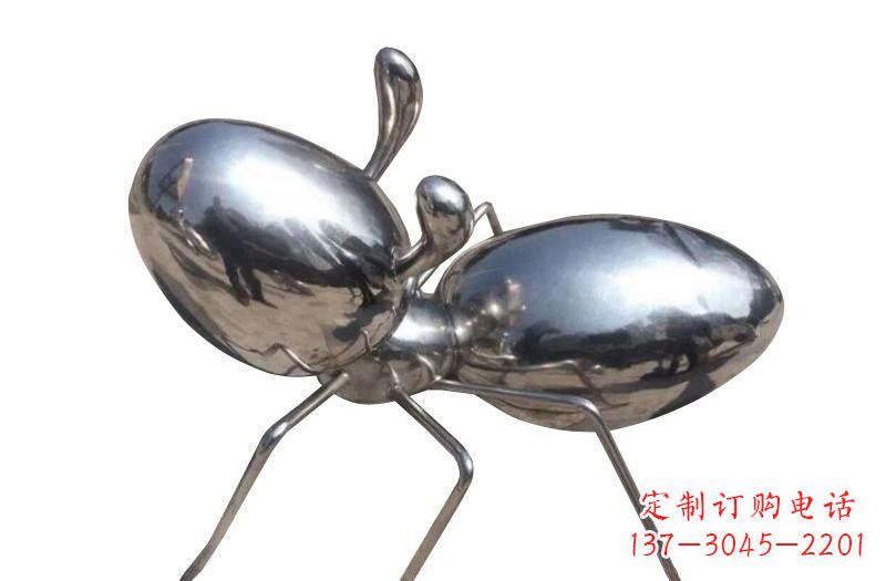 运城不锈钢抽象镜面蚂蚁雕塑