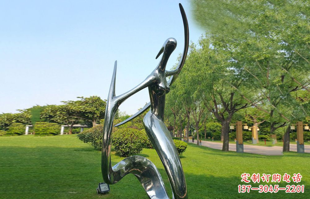 运城不锈钢抽象美女公园雕塑