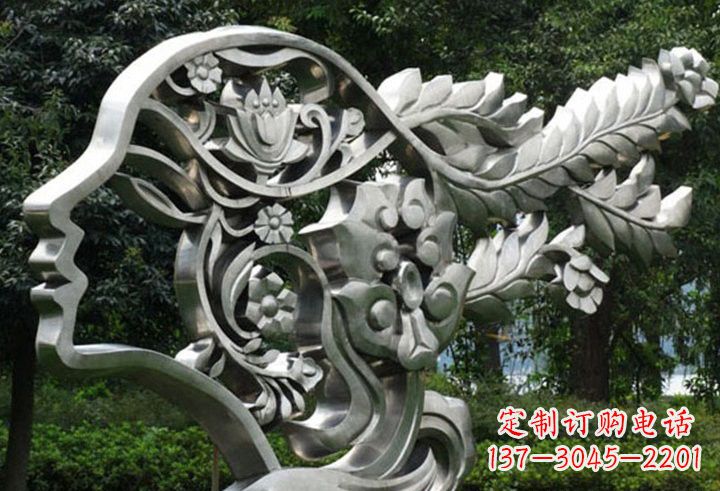 运城不锈钢抽象美女轮廓雕塑