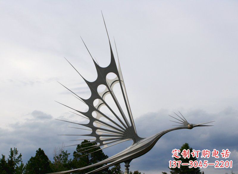 运城不锈钢抽象鸟大型动物雕塑