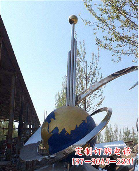 运城不锈钢抽象书本地球雕塑