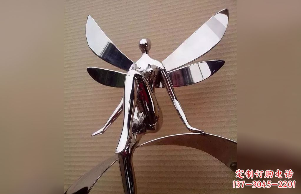 运城不锈钢抽象天使人物雕塑