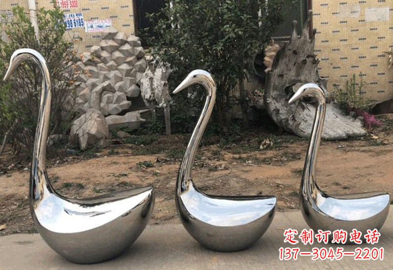 运城不锈钢抽象天鹅座椅雕塑