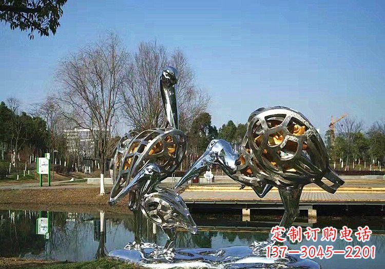 运城不锈钢抽象仙鹤雕塑222