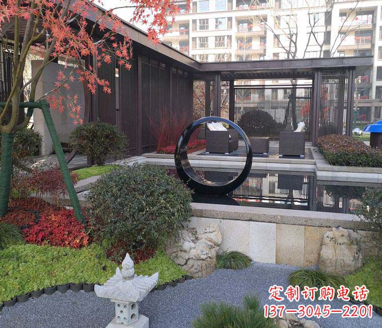运城不锈钢抽象圆环雕塑