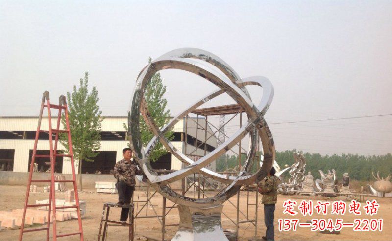 运城不锈钢抽象圆环雕塑 (2)