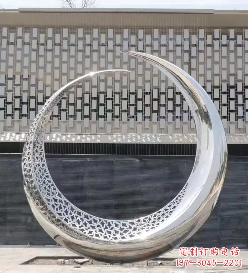 运城不锈钢抽象月亮雕塑