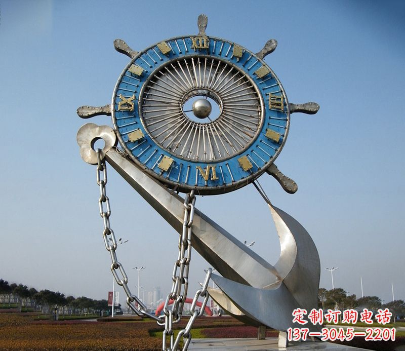 运城不锈钢船舵雕塑 广场