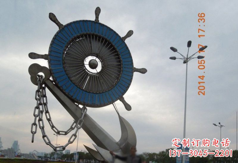 运城不锈钢船舵船锚雕塑