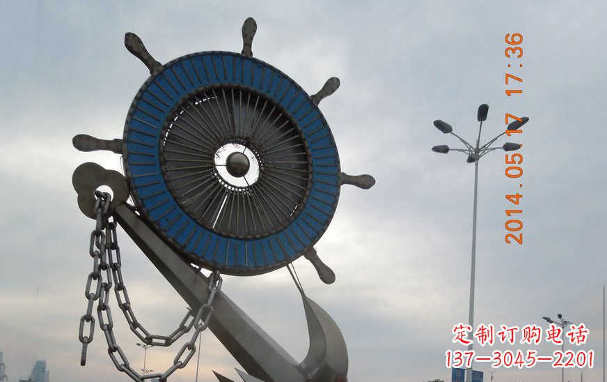 运城不锈钢船舵景观雕塑