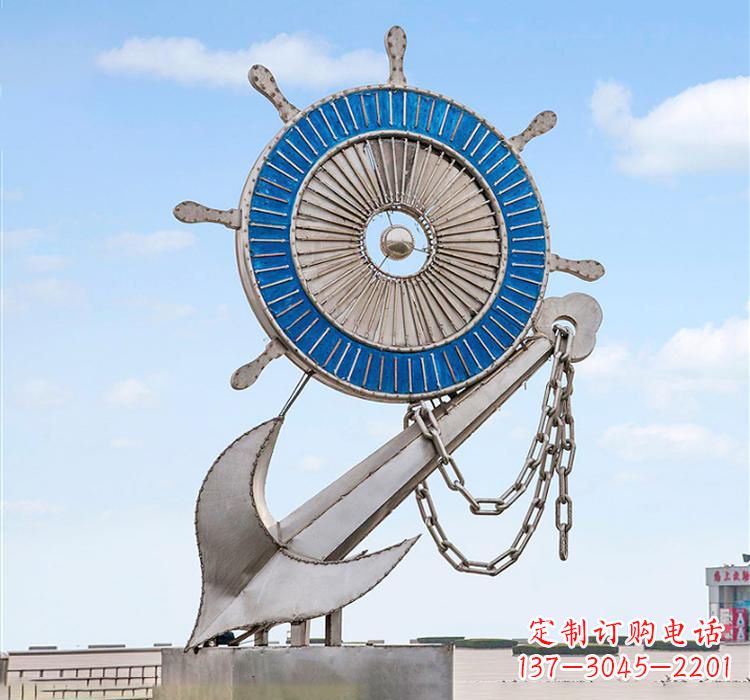 运城不锈钢船舵雕塑2