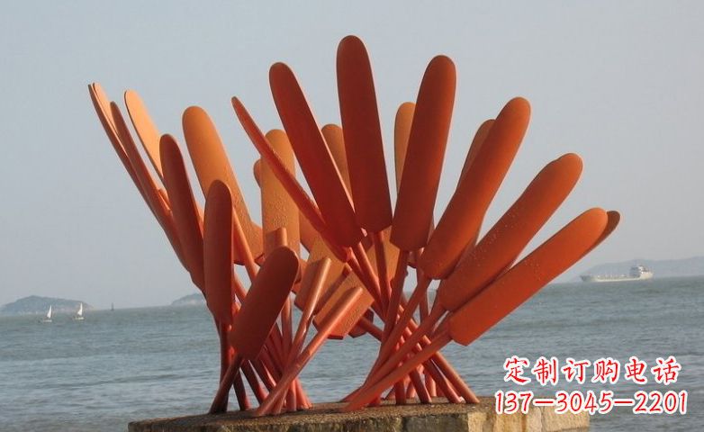 运城不锈钢船桨海边景观雕塑