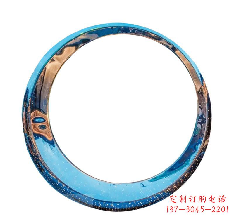运城不锈钢创意景观圆环雕塑