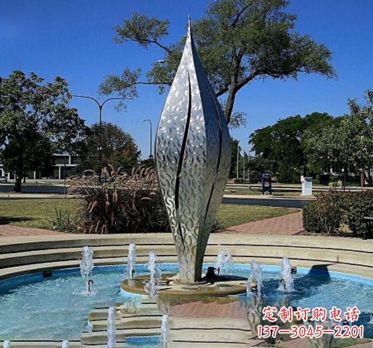 运城不锈钢创意浪花喷泉雕塑