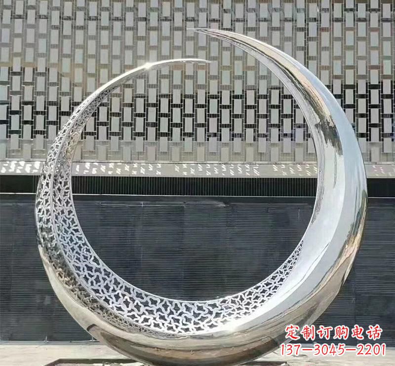 运城不锈钢创意圆环雕塑