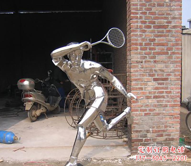 运城不锈钢打羽毛球雕塑