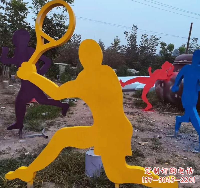 运城不锈钢打羽毛球雕塑2