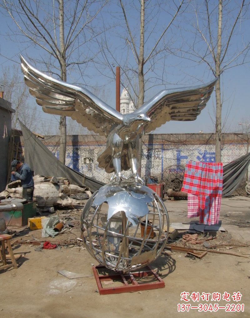 运城不锈钢大展鸿图老鹰雕塑