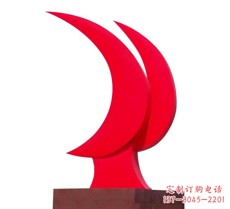 运城不锈钢党建党旗标志雕塑