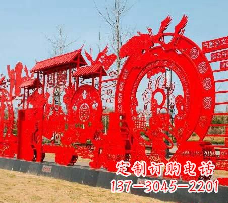 运城不锈钢党旗党建雕塑