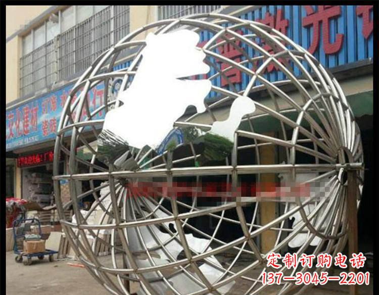 运城不锈钢地球公园景观雕塑 (2)