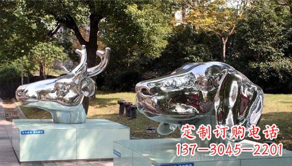 运城不锈钢动物十二生肖头象雕塑