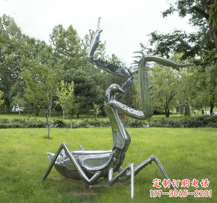 运城不锈钢动物螳螂雕塑